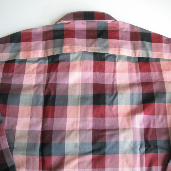 Frank & Oak Multiple Reds Check Long Sleeve Shirt - Picture 3 of 8